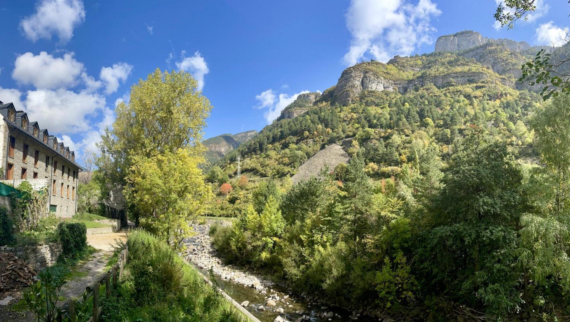 Calmfranc Atico Abuhardillado Con Vistas Al Rio Y La Montana Avistamiento De Ciervos En Canfranc Pueblo Exterior foto