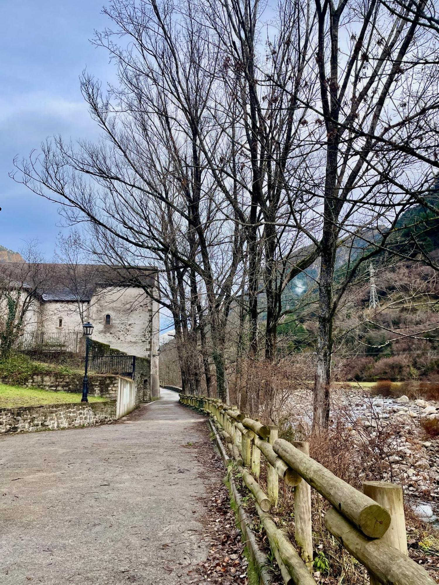 Calmfranc Atico Abuhardillado Con Vistas Al Rio Y La Montana Avistamiento De Ciervos En Canfranc Pueblo Exterior foto